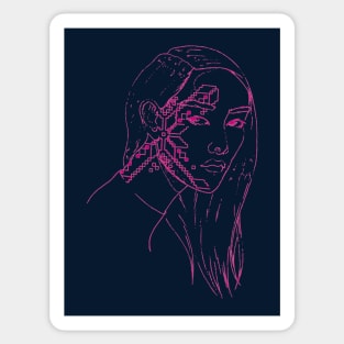 Mesmerizing drawing beauty face Sticker